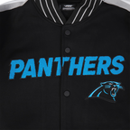 NFL CAROLINA PANTHERS BLOUSON PRO GAME DAY EN MAILLE DOUBLE POUR HOMME (NOIR/ARGENT/BLANC)