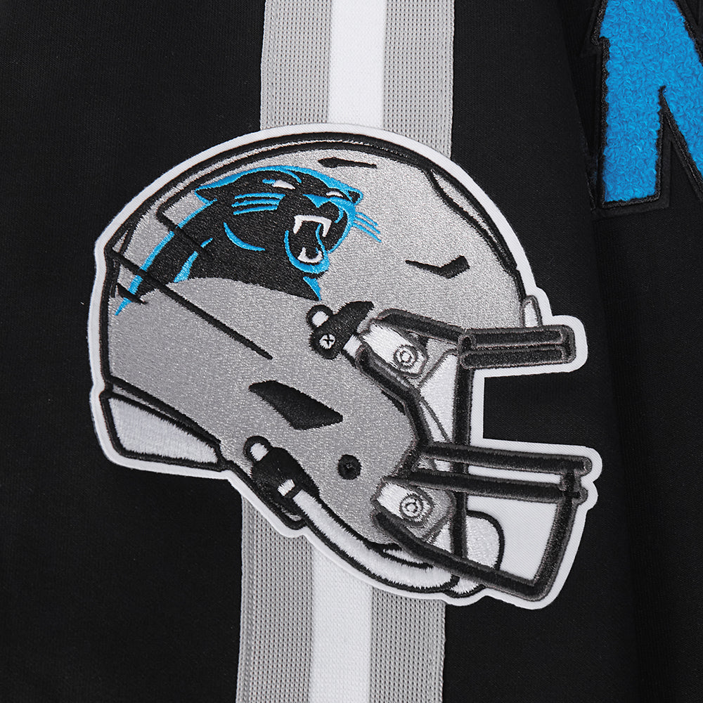 NFL CAROLINA PANTHERS BLOUSON PRO GAME DAY EN MAILLE DOUBLE POUR HOMME (NOIR/ARGENT/BLANC)