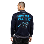 NFL CAROLINA PANTHERS BLOUSON PRO GAME DAY EN MAILLE DOUBLE POUR HOMME (NOIR/ARGENT/BLANC)