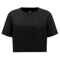 NFL CAROLINA PANTHERS TRIPLE BLACK WOMEN'S SINGLE JERSEY BOXY TEE (TRIPLE BLACK WOMEN'S)