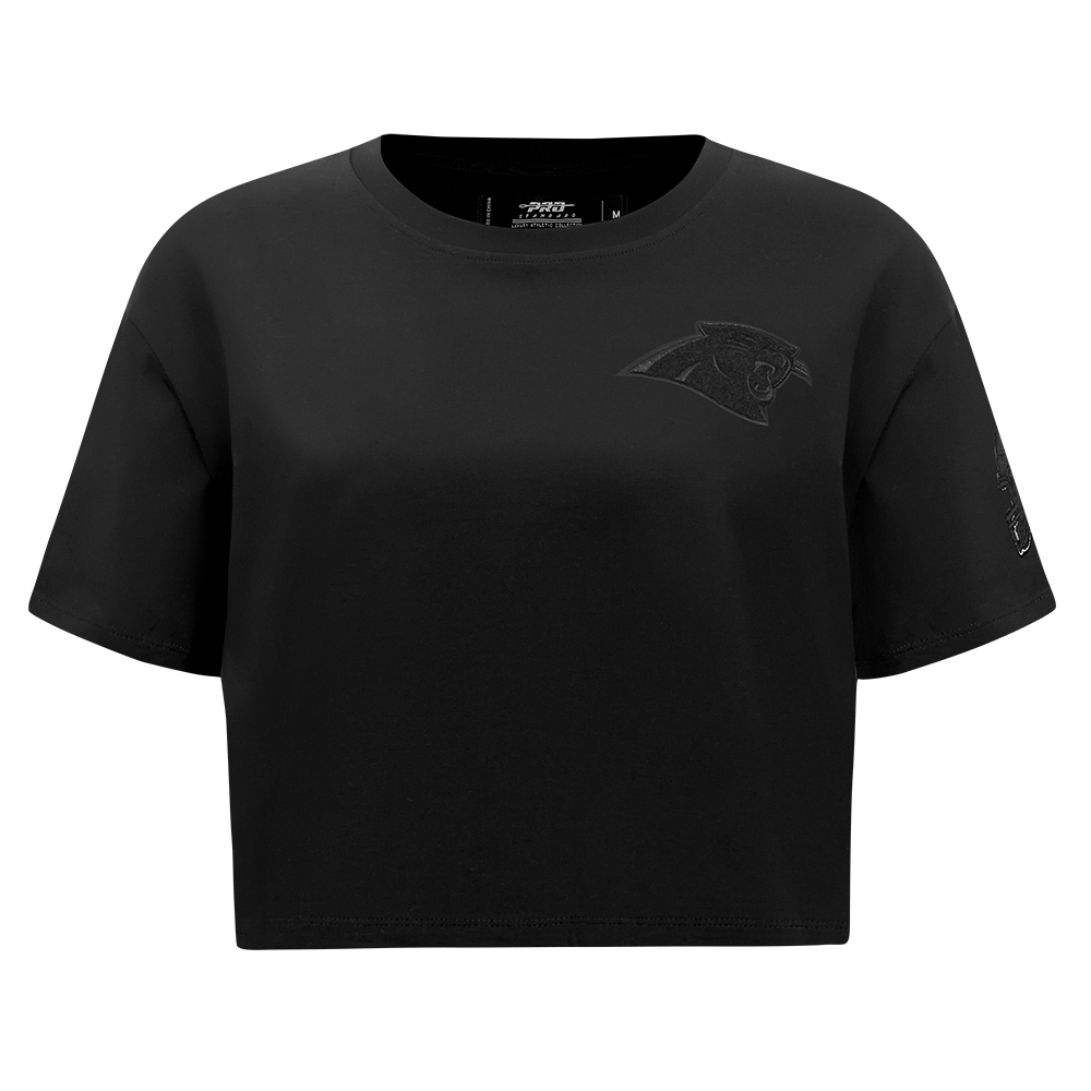 NFL CAROLINA PANTHERS TRIPLE BLACK WOMEN'S SINGLE JERSEY BOXY TEE (TRIPLE BLACK WOMEN'S)