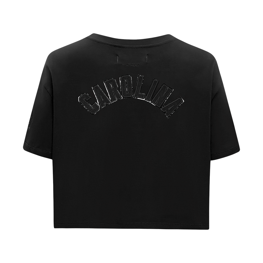 NFL CAROLINA PANTHERS TRIPLE BLACK WOMEN'S SINGLE JERSEY BOXY TEE (TRIPLE BLACK WOMEN'S)