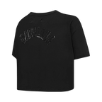 NFL CAROLINA PANTHERS TRIPLE BLACK WOMEN'S SINGLE JERSEY BOXY TEE (TRIPLE BLACK WOMEN'S)