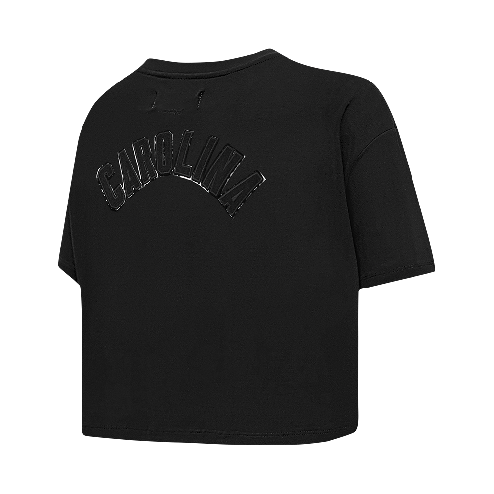 NFL CAROLINA PANTHERS TRIPLE BLACK WOMEN'S SINGLE JERSEY BOXY TEE (TRIPLE BLACK WOMEN'S)