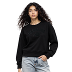 NFL CAROLINA PANTHERS TRIPLE BLACK WOMEN'S FLC CREWNECK (TRIPLE BLACK WOMEN'S)