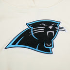 NFL CAROLINA PANTHERS RETRO CLASSIC WOMEN'S RIB CROPPED PO HOODIE (EGGSHELL/ BLACK)