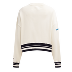 NFL CAROLINA PANTHERS RETRO CLASSIC CHANDAIL À COL ROND CÔTELÉ POUR FEMME (COQUILLE D'ŒUF/NOIR)