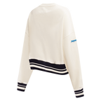 NFL CAROLINA PANTHERS RETRO CLASSIC CHANDAIL À COL ROND CÔTELÉ POUR FEMME (COQUILLE D'ŒUF/NOIR)