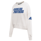 NFL CAROLINA PANTHERS VARSITY BLUES CHANDAIL À COL ROND EN MOLLETON POUR FEMME (LIN)