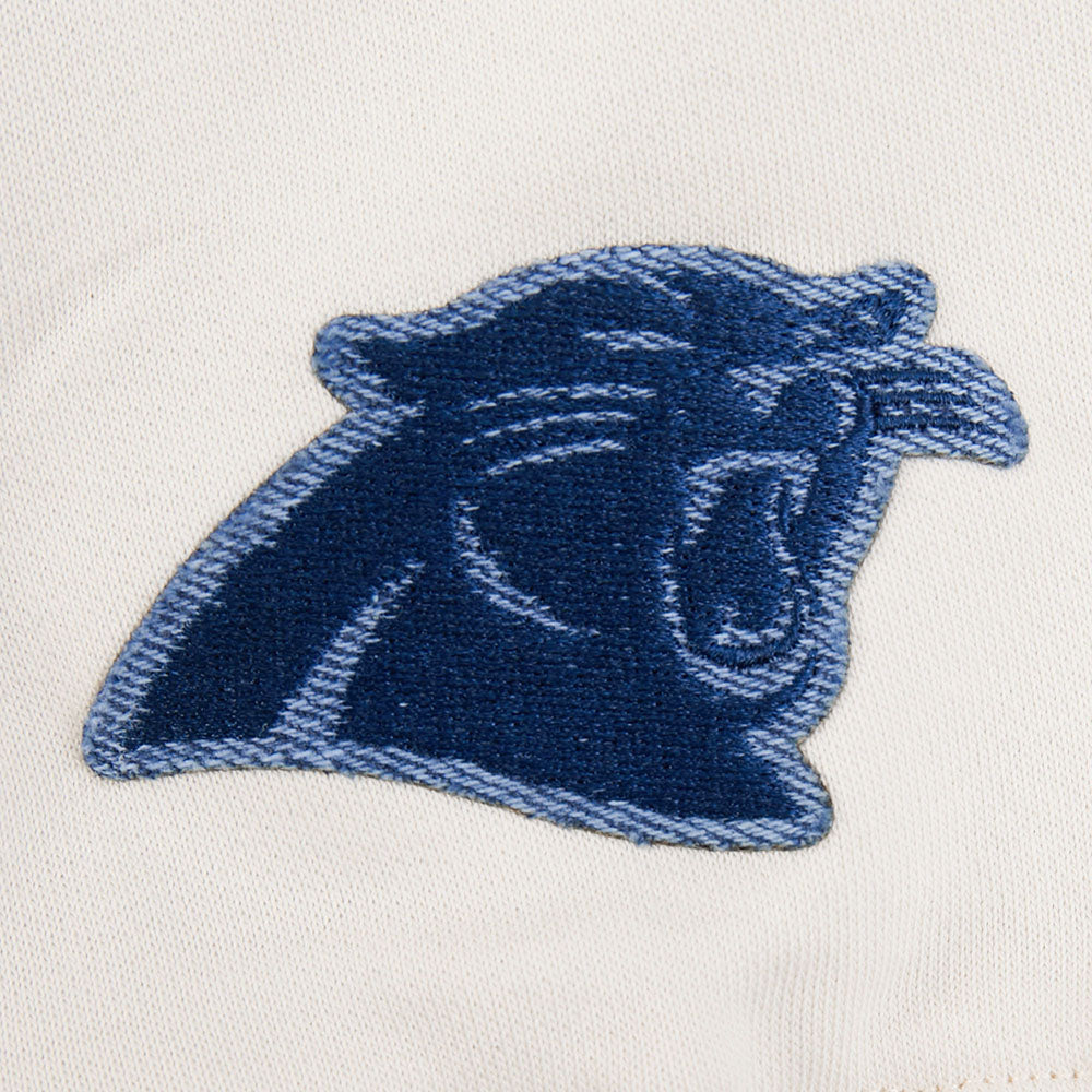 NFL CAROLINA PANTHERS VARSITY BLUES CHANDAIL À COL ROND EN MOLLETON POUR FEMME (LIN)