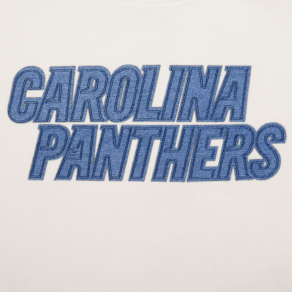 NFL CAROLINA PANTHERS VARSITY BLUES CHANDAIL À COL ROND EN MOLLETON POUR FEMME (LIN)