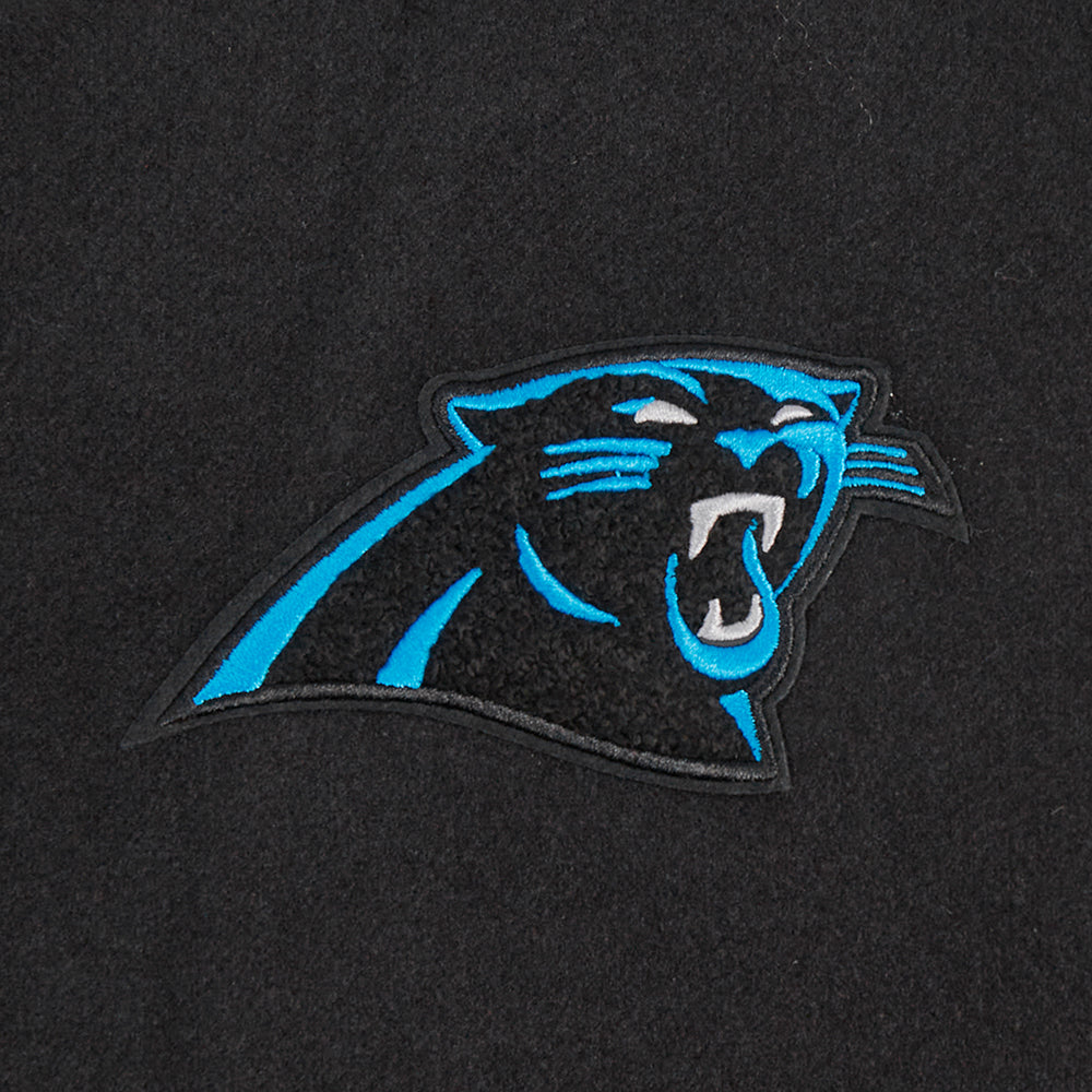 NFL CAROLINA PANTHERS CLASSIC BLOUSON COLLÉGIAL EN LAINE POUR FEMME (NOIR/BLANC)
