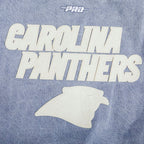 NFL CAROLINA PANTHERS VARSITY BLUES BLOUSON COLLÉGIAL EN DENIM POUR FEMME (DENIM/LIN)