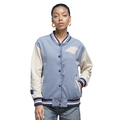 NFL CAROLINA PANTHERS VARSITY BLUES BLOUSON COLLÉGIAL EN DENIM POUR FEMME (DENIM/LIN)