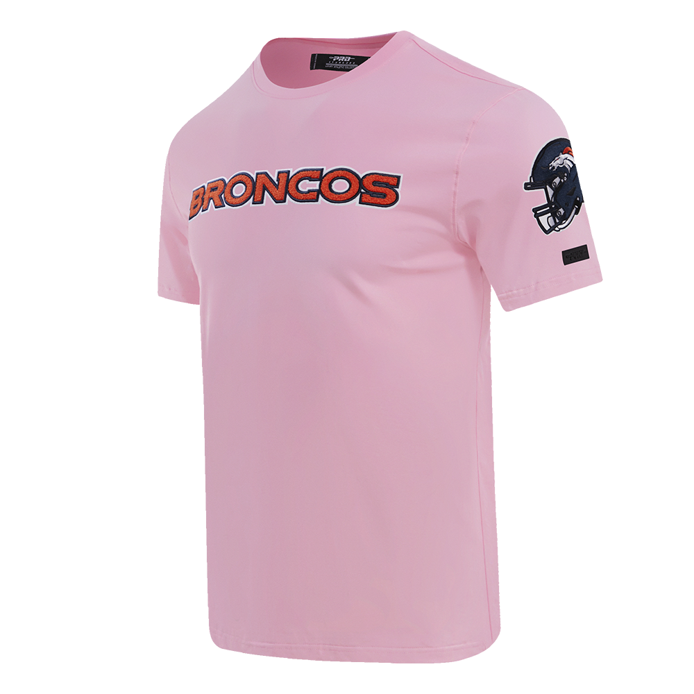 NFL DENVER BRONCOS CLASSIC CHENILLE SINGLE JERSEY TEE (PINK)