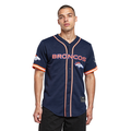 NFL DENVER BRONCOS MESH CHEMISE BOUTONNÉE À LOGO (MARINE MINUIT/ORANGE)