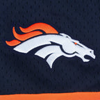 NFL DENVER BRONCOS MESH CHEMISE BOUTONNÉE À LOGO (MARINE MINUIT/ORANGE)
