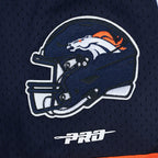 NFL DENVER BRONCOS MESH CHEMISE BOUTONNÉE À LOGO (MARINE MINUIT/ORANGE)