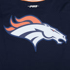 NFL DENVER BRONCOS MESH CHEMISE BOUTONNÉE À LOGO (MARINE MINUIT/ORANGE)