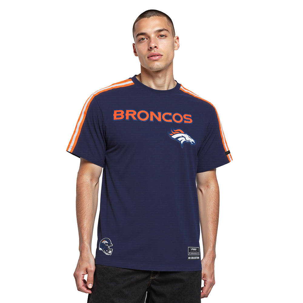 NFL DENVER BRONCOS TAPING MEN'S SJ TEE (MIDNIGHT NAVY/ORANGE)