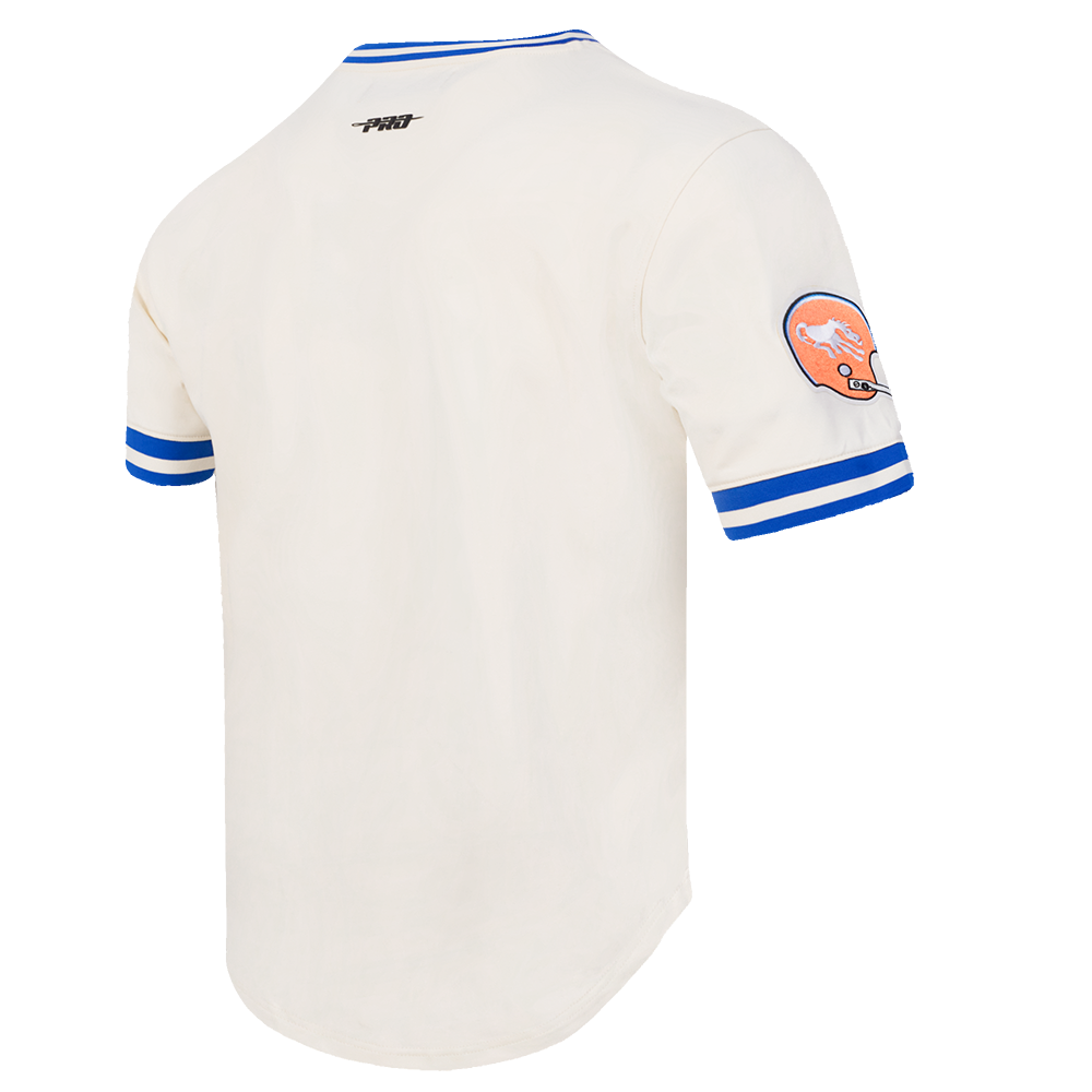 NFL DENVER BRONCOS RETRO CLASSIC T-SHIRT POUR HOMME (COQUILLE D'ŒUF/BLEU ROYAL)