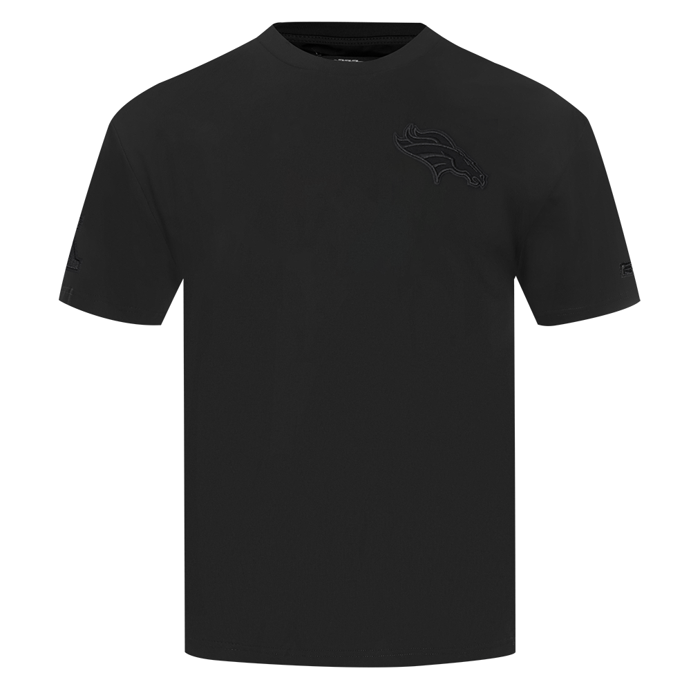 NFL DENVER BRONCOS NEUTRAL MEN'S COTTON JERSEY DROP SHOULDER TEE (BLACK)