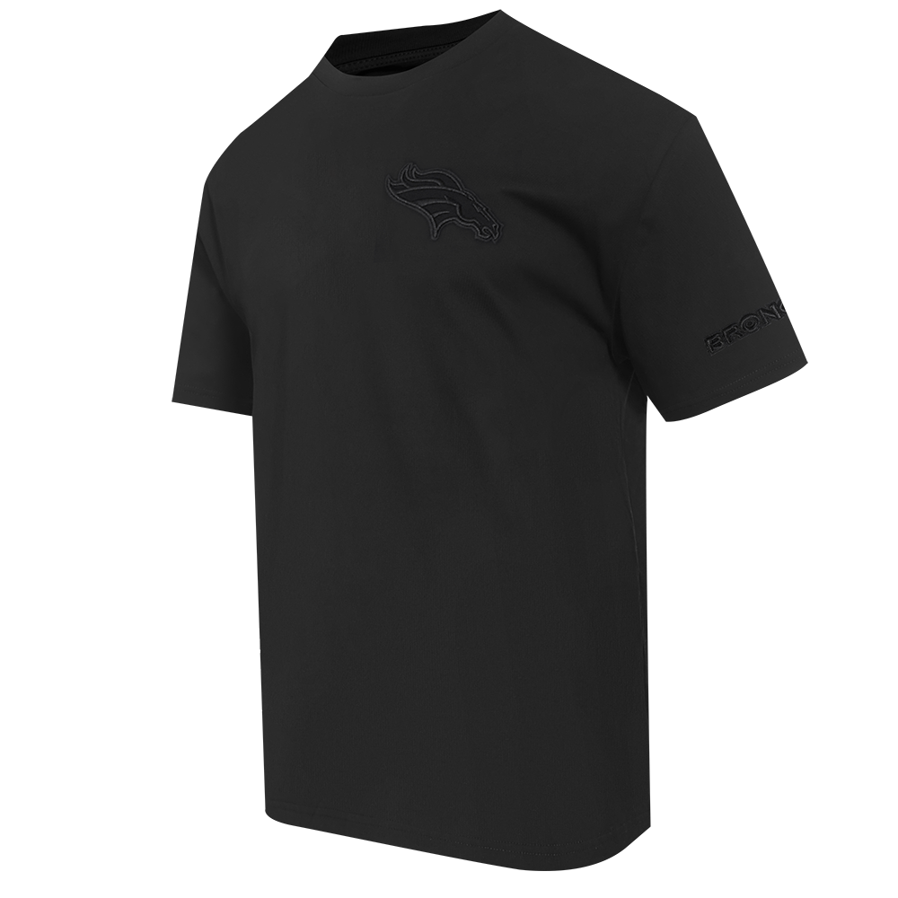 NFL DENVER BRONCOS NEUTRAL MEN'S COTTON JERSEY DROP SHOULDER TEE (BLACK)