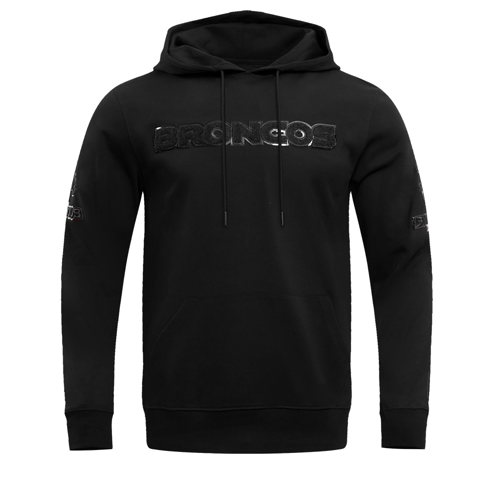NFL DENVER BRONCOS TRIPLE BLACK CHANDAIL À CAPUCHON EN MAILLE DOUBLE POUR HOMME (TRIPLE NOIR HOMME)