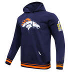 NFL DENVER BRONCOS CHANDAIL À CAPUCHON MASHUP CÔTELÉ POUR HOMME (MARINE MINUIT/ORANGE/MARINE MINUIT)