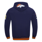 NFL DENVER BRONCOS CHANDAIL À CAPUCHON MASHUP CÔTELÉ POUR HOMME (MARINE MINUIT/ORANGE/MARINE MINUIT)