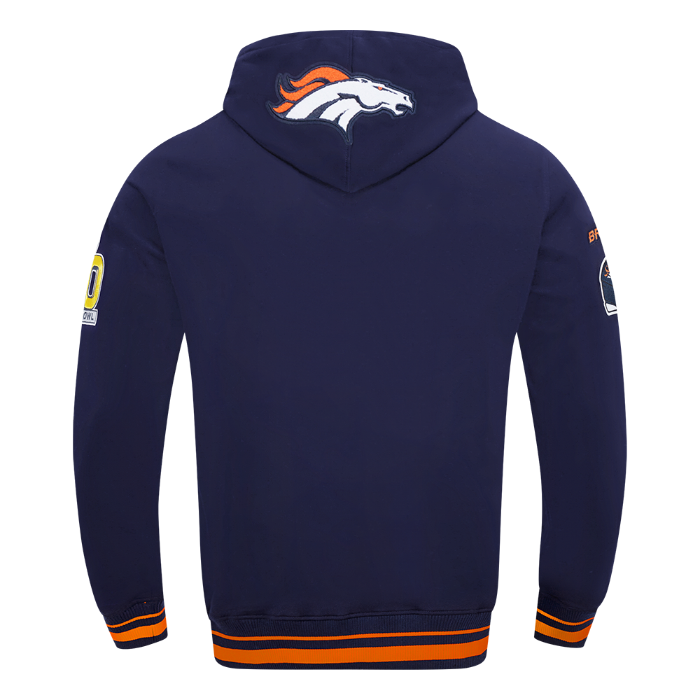 NFL DENVER BRONCOS CHANDAIL À CAPUCHON MASHUP CÔTELÉ POUR HOMME (MARINE MINUIT/ORANGE/MARINE MINUIT)