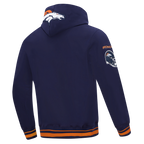 NFL DENVER BRONCOS CHANDAIL À CAPUCHON MASHUP CÔTELÉ POUR HOMME (MARINE MINUIT/ORANGE/MARINE MINUIT)