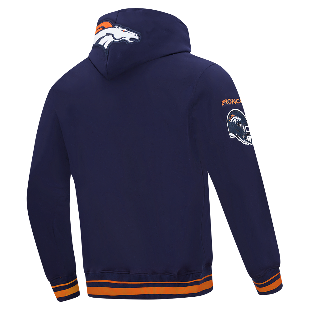 NFL DENVER BRONCOS CHANDAIL À CAPUCHON MASHUP CÔTELÉ POUR HOMME (MARINE MINUIT/ORANGE/MARINE MINUIT)