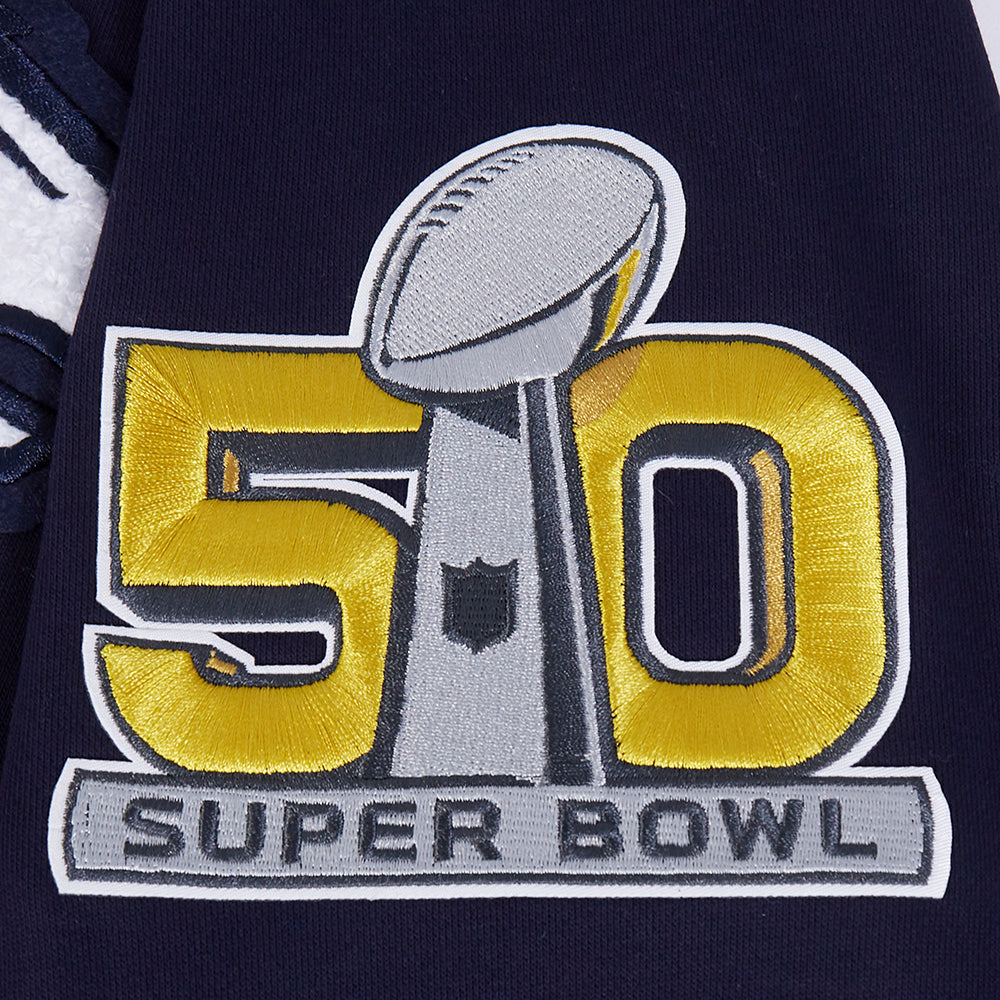NFL DENVER BRONCOS CHANDAIL À CAPUCHON MASHUP CÔTELÉ POUR HOMME (MARINE MINUIT/ORANGE/MARINE MINUIT)