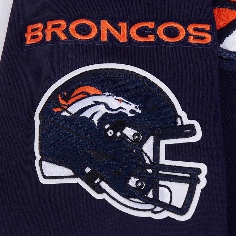 NFL DENVER BRONCOS CHANDAIL À CAPUCHON MASHUP CÔTELÉ POUR HOMME (MARINE MINUIT/ORANGE/MARINE MINUIT)