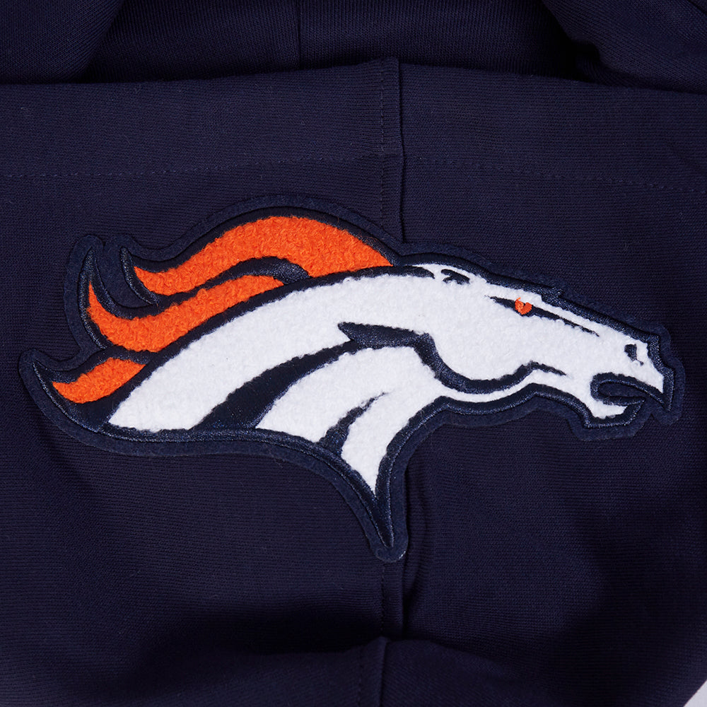 NFL DENVER BRONCOS CHANDAIL À CAPUCHON MASHUP CÔTELÉ POUR HOMME (MARINE MINUIT/ORANGE/MARINE MINUIT)