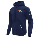 NFL DENVER BRONCOS CLASSIC CHENILLE CHANDAIL À CAPUCHON À GLISSIÈRE POUR HOMME (MARINE MINUIT)