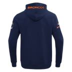 NFL DENVER BRONCOS CLASSIC CHENILLE CHANDAIL À CAPUCHON À GLISSIÈRE POUR HOMME (MARINE MINUIT)