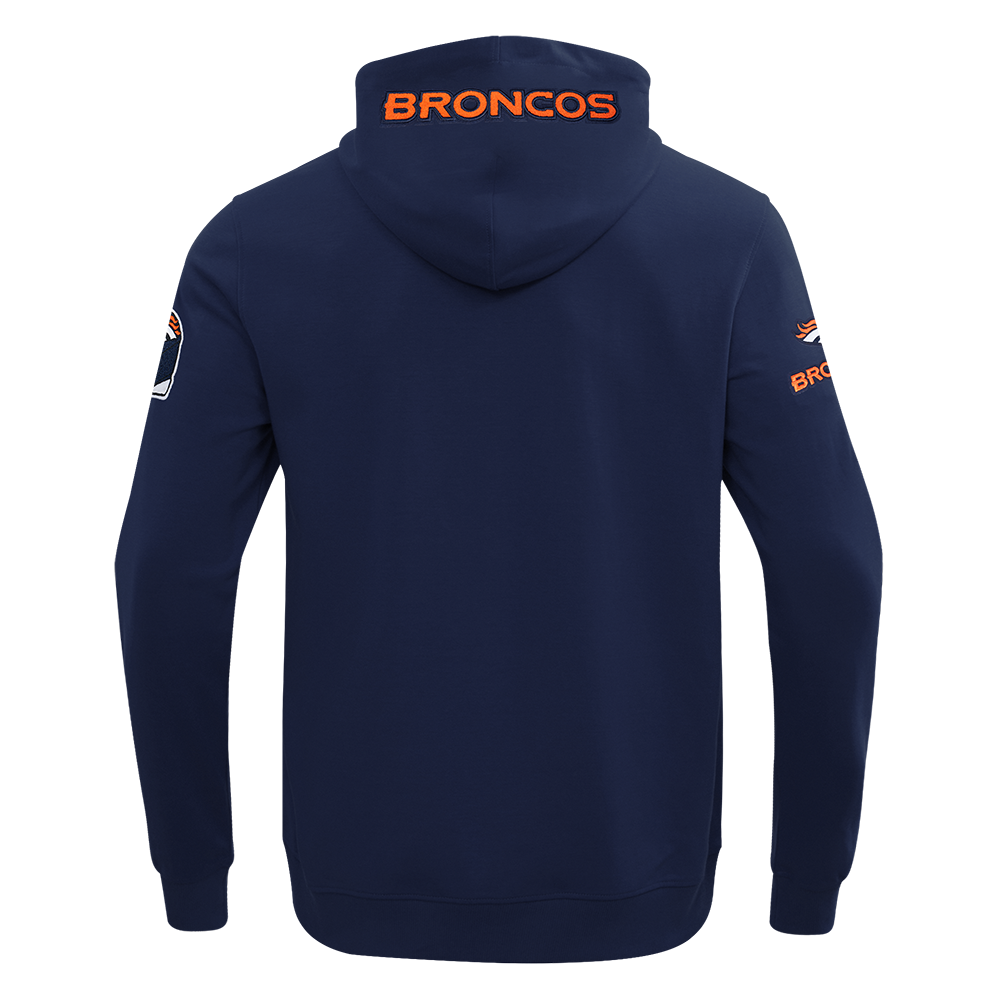 NFL DENVER BRONCOS CLASSIC CHENILLE CHANDAIL À CAPUCHON À GLISSIÈRE POUR HOMME (MARINE MINUIT)