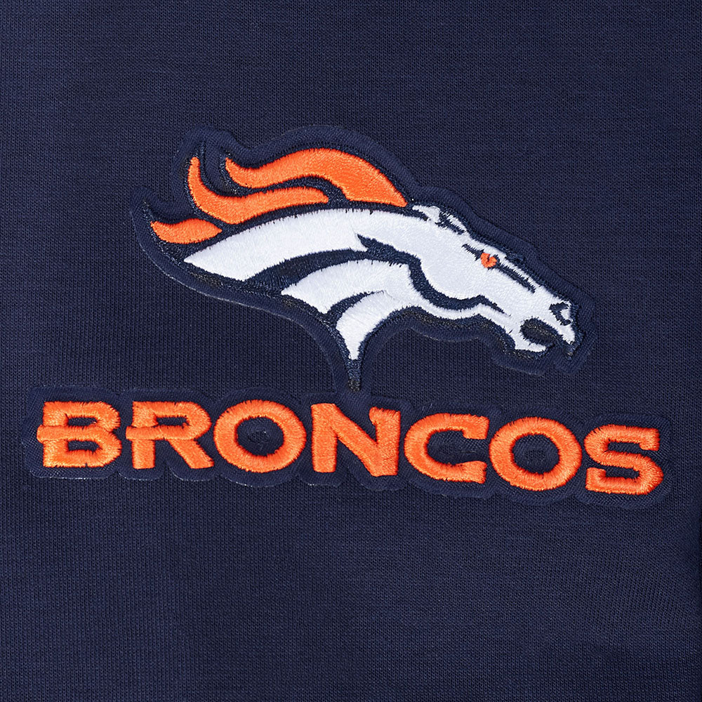 NFL DENVER BRONCOS CLASSIC CHENILLE CHANDAIL À CAPUCHON À GLISSIÈRE POUR HOMME (MARINE MINUIT)