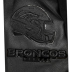 NFL DENVER BRONCOS TRIPLE BLACK BLOUSON COLLÉGIAL EN LAINE POUR HOMME (TRIPLE NOIR HOMME)