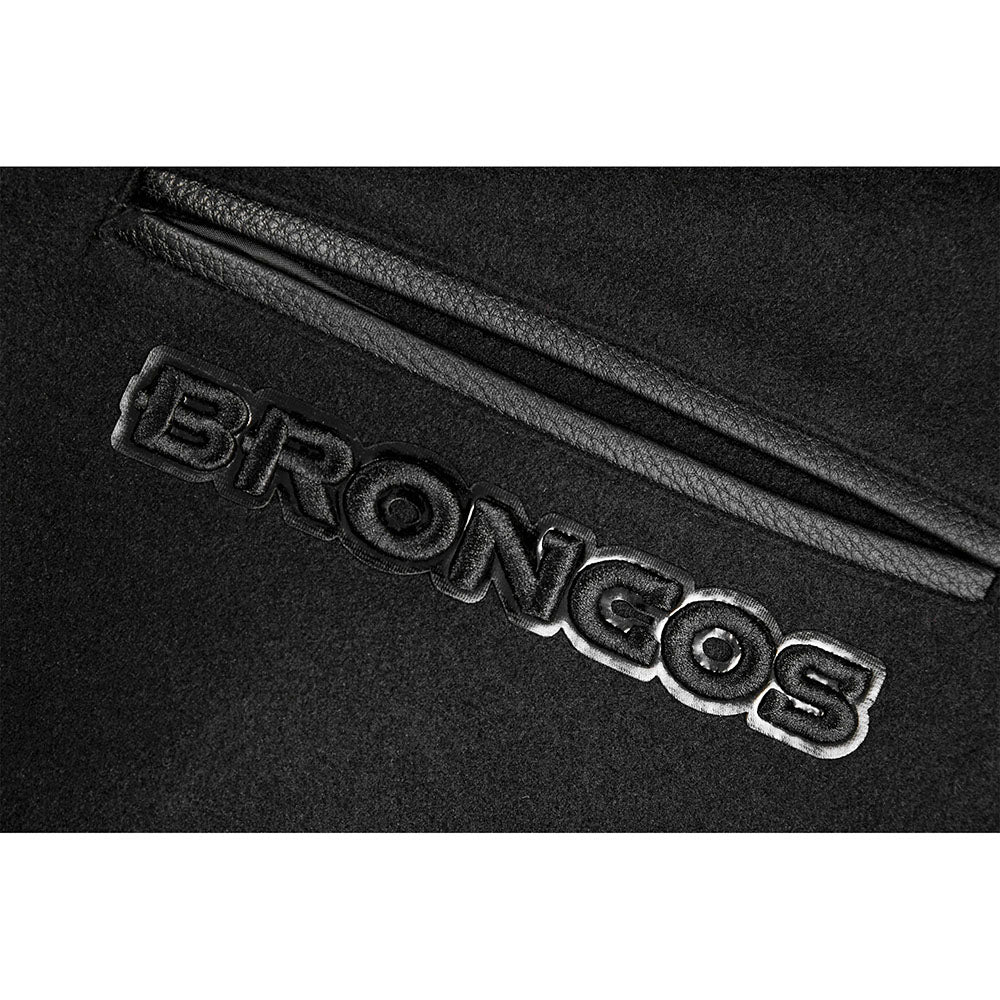 NFL DENVER BRONCOS TRIPLE BLACK BLOUSON COLLÉGIAL EN LAINE POUR HOMME (TRIPLE NOIR HOMME)