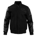 NFL DENVER BRONCOS TRIPLE BLACK BLOUSON COLLÉGIAL EN LAINE POUR HOMME (TRIPLE NOIR HOMME)