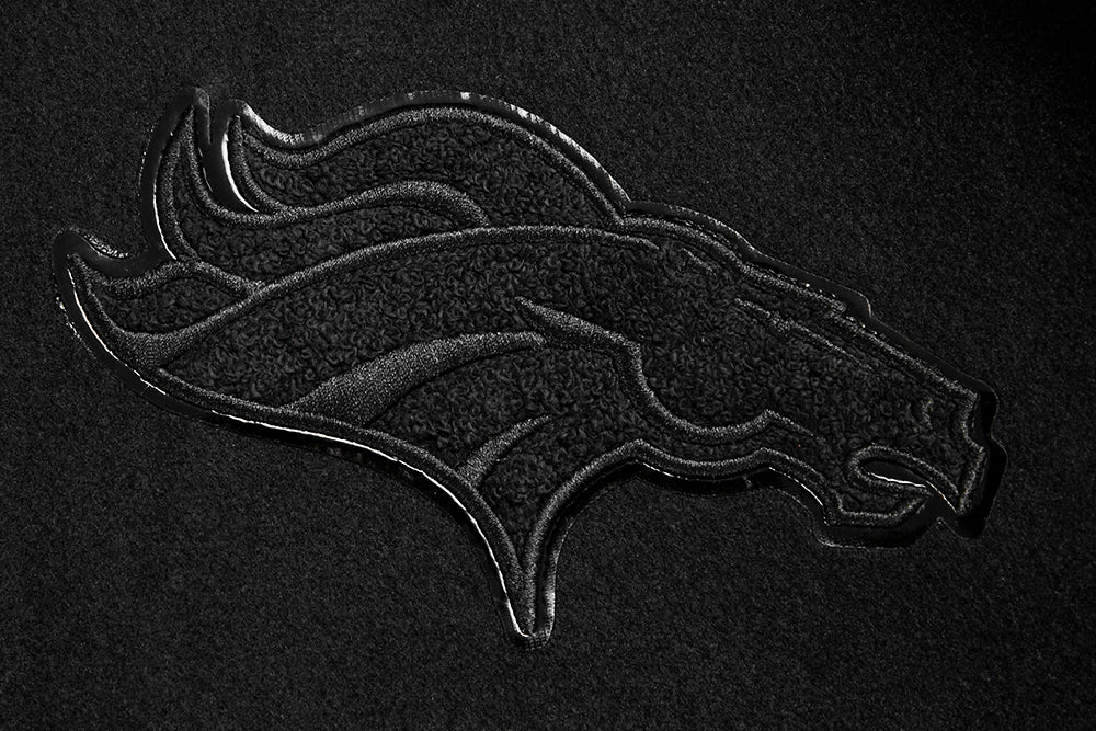 NFL DENVER BRONCOS TRIPLE BLACK BLOUSON COLLÉGIAL EN LAINE POUR HOMME (TRIPLE NOIR HOMME)