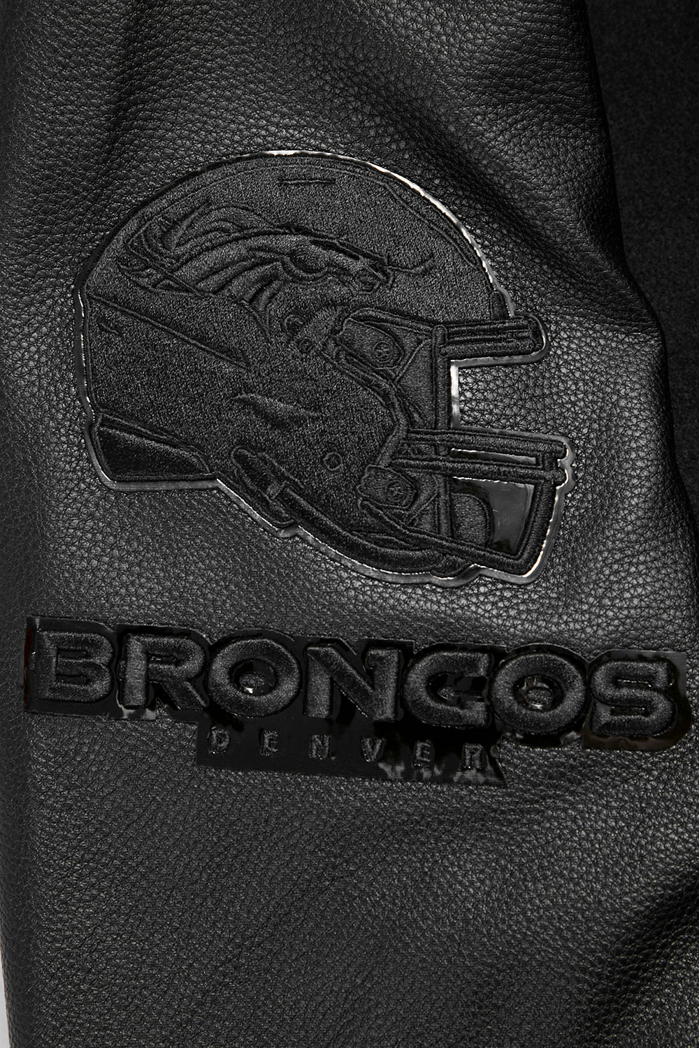 NFL DENVER BRONCOS TRIPLE BLACK BLOUSON COLLÉGIAL EN LAINE POUR HOMME (TRIPLE NOIR HOMME)