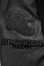 NFL DENVER BRONCOS TRIPLE BLACK BLOUSON COLLÉGIAL EN LAINE POUR HOMME (TRIPLE NOIR HOMME)