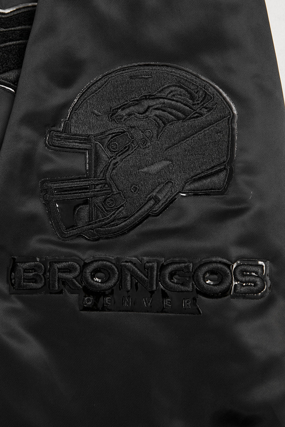 NFL DENVER BRONCOS TRIPLE BLACK BLOUSON EN SATIN POUR HOMME (TRIPLE NOIR HOMME)