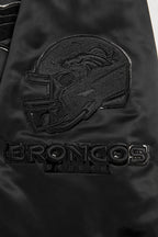 NFL DENVER BRONCOS TRIPLE BLACK BLOUSON EN SATIN POUR HOMME (TRIPLE NOIR HOMME)