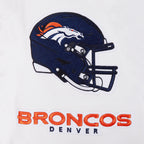 NFL DENVER BRONCOS OLD ENGLISH MEN'S RIB WOOL VARSITY JACKET (MIDNIGHT NAVY/ORANGE/MIDNIGHT NAVY)