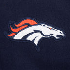 NFL DENVER BRONCOS OLD ENGLISH MEN'S RIB WOOL VARSITY JACKET (MIDNIGHT NAVY/ORANGE/MIDNIGHT NAVY)